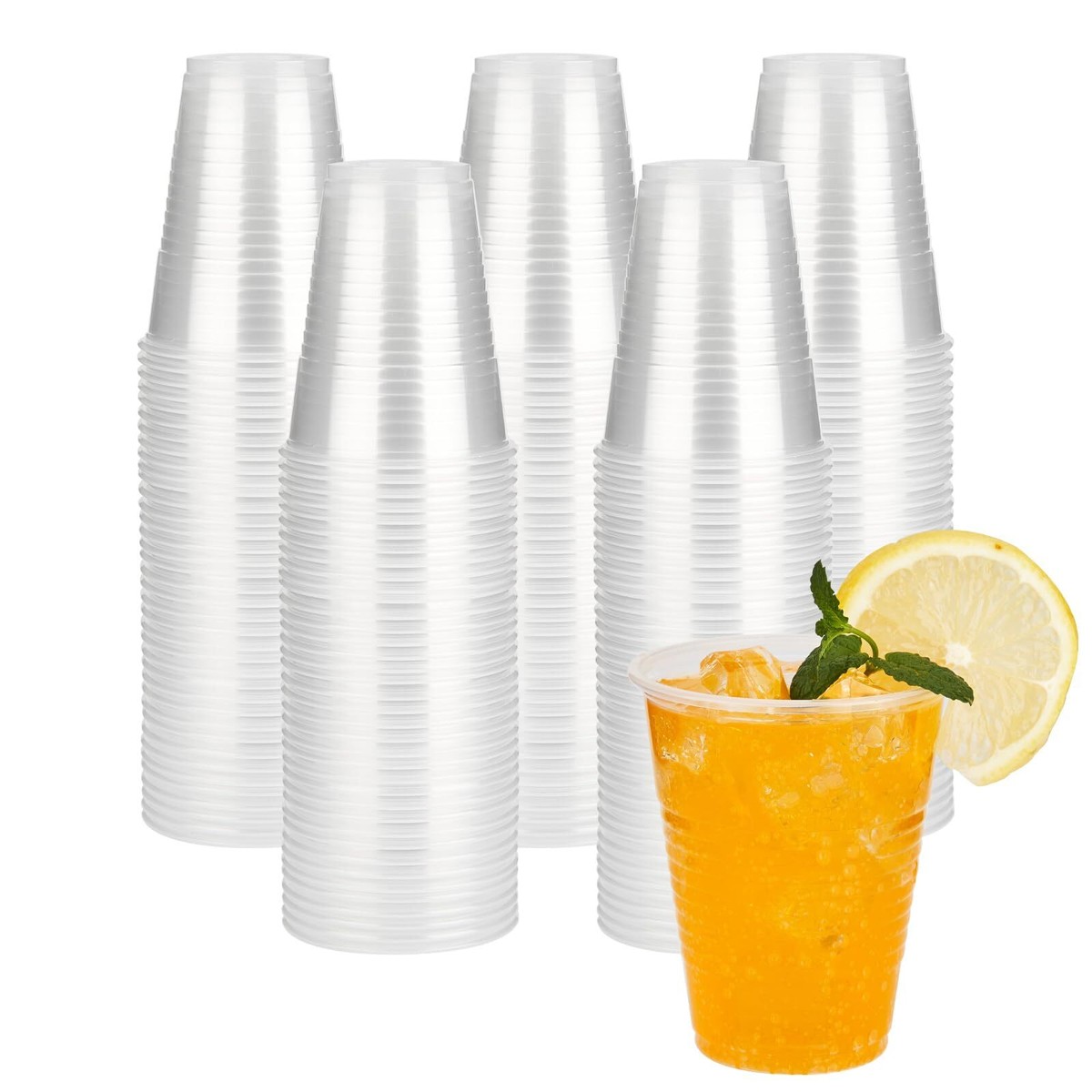7oz Disposable Clear Plastic Drinking Cups for Drinks, Tests 
