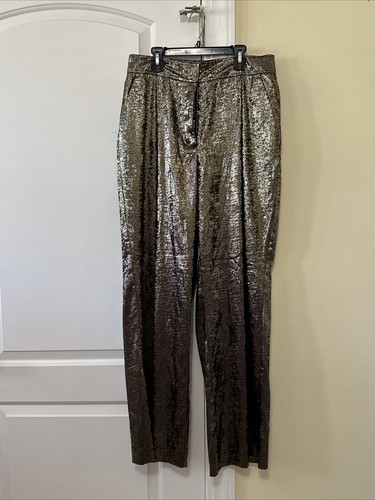 NWT French Connection Alara Molten Suit Trousers Metallic 10 - Bild 2 von 10