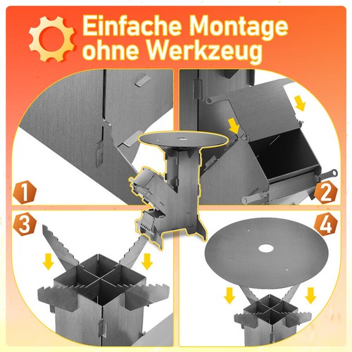 Raketenofen aus 3 mm Stahl Ofen für Dutch Oven Stove Heizen schnell Fire Rocket - Bild 9 von 13