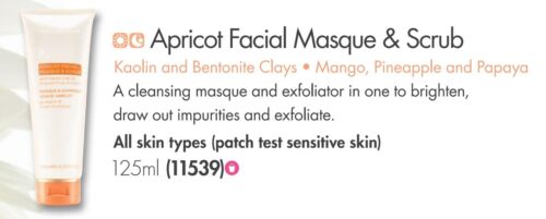 Nutrimetics Apricot Facial Masque & Scrub 125ml FREE SHIPPING Kaolin Clay RRP$46 - Picture 2 of 2