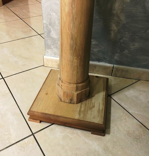 ANTICA COLONNA in LEGNO MASSELLO da LUCIDARE e RIFINIRE in NOCE MOGANO CILIEGIO - Bild 7 von 10