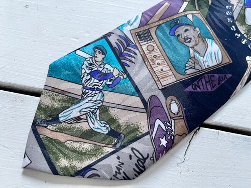 Vintage MLB Baseball Neck Tie For Men Mens Sports Cubs Red Sox Teams Accessories - Picture 7 of 9