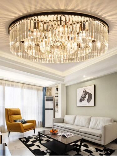 24" Black Crystal Chandelier - 9 E12 Sockets & 16" Adjustable Chain - Picture 8 of 9