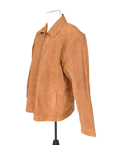Vintage Boston Harbour Leather Jacket Mens M Camel Tan Bomber Soft Suede Western - Picture 6 of 13