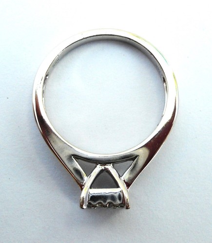 14k Solid White Gold Natural Princess Cut Diamond Ring Band W/Accents - Size 6.5 - Picture 17 of 24