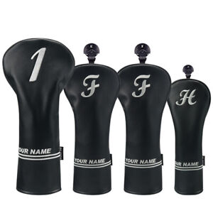 New-Black-Personalized-Golf-Headcover-Driver-Custom-Head-Covers-Fairway-Hybrids