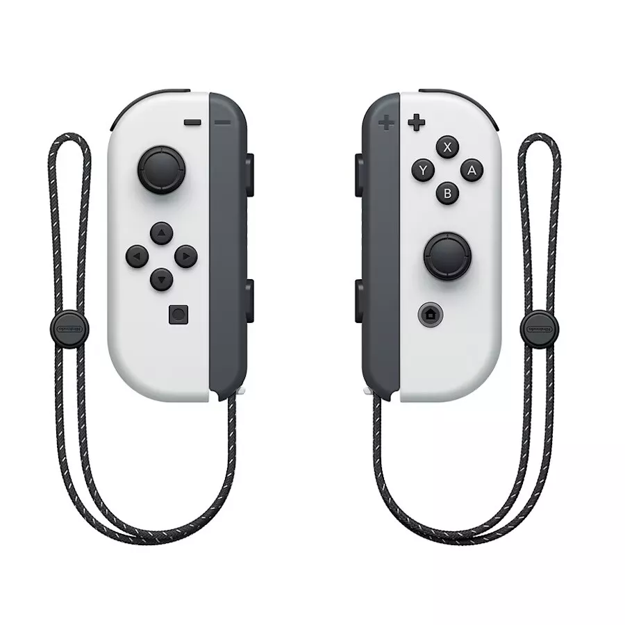 Official Nintendo Switch OLED White Joy-Cons (L/R) Controllers w/ Straps  HAC-015