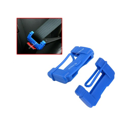 2x Silicone Car Seat Belt Buckle Clip Anti-Scratch Cover Safety Accessories Blue - Picture 4 of 7