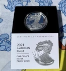 🦅2021-W American Eagle Type 2- One Ounce Silver Proof Coin 21EAN IN HAND