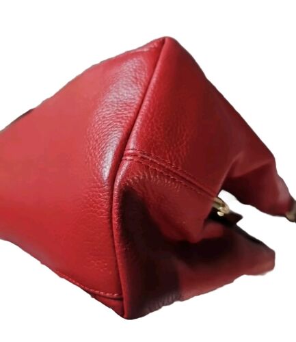 Coach 33547 Edie Pebble Leather Shoulder Bag Handbag Cardinal Red Hobo - Picture 9 of 9