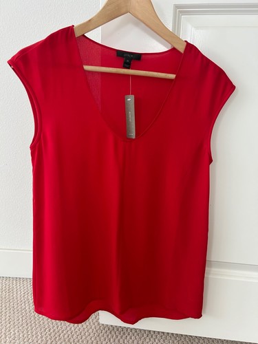 J. Crew - Brand New 100% Silk Red Women Top Size 0P