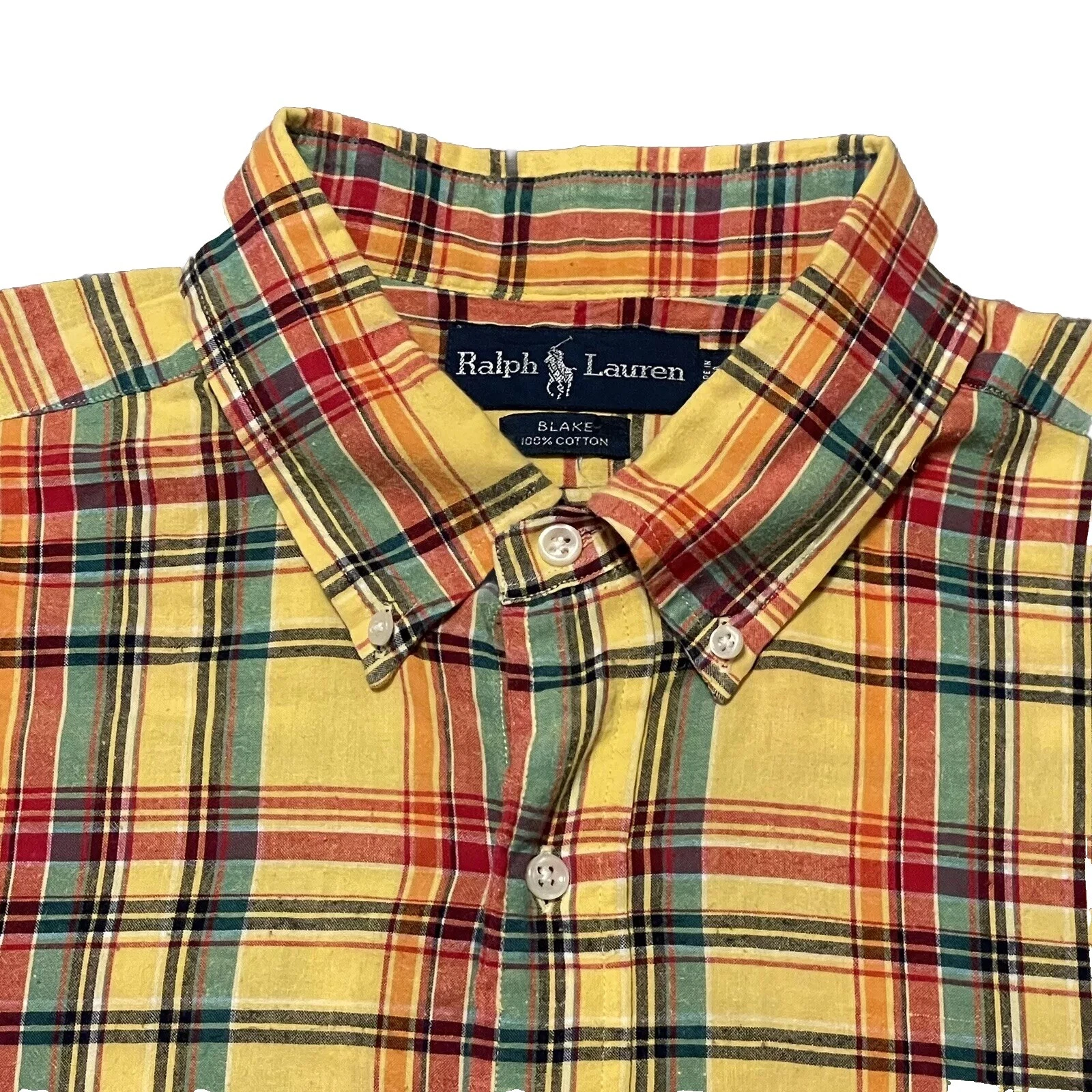 Ralph Lauren Blake Button Down Shirt Mens Sz XL Multicolor Plaid Colorful