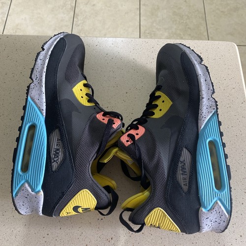Nike Air Max 90 Sneakerboot Size 10.5 Mens Grey Yellow Blue 616314-001 - Picture 8 of 10
