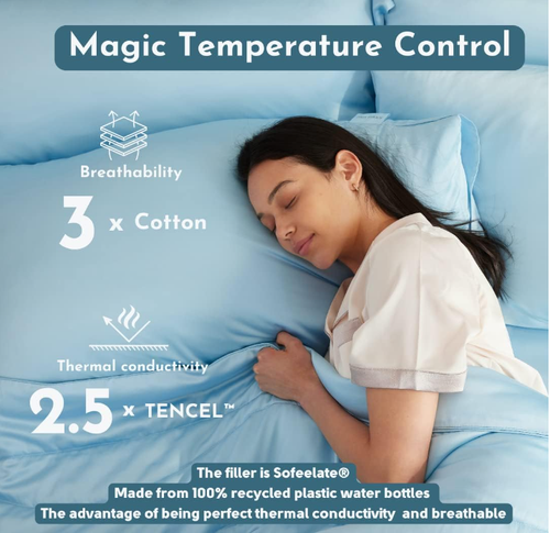 SummerSong Cooling Comforter for Hot Sleepers Lightweight Blanket Bamboo king - Picture 2 of 7