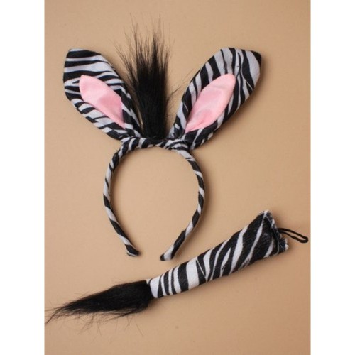 ANIMAL EARS HEADBAND & TAIL SAFARI FANCY DRESS COSTUME SET UNISEX KIDS ADULTS UK - Picture 18 of 24
