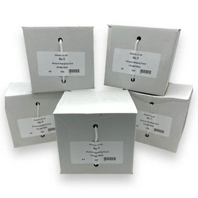 LION Cadena de cordón trenzado blanco poliéster elástico bajo marco de fotos 100 m