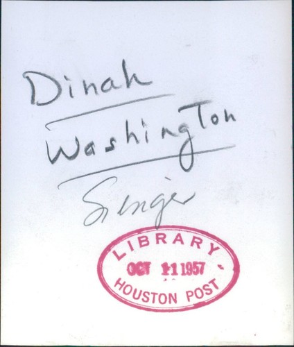 1957 Press Photo Singer and Pianist Dinah Washington - Picture 2 of 2