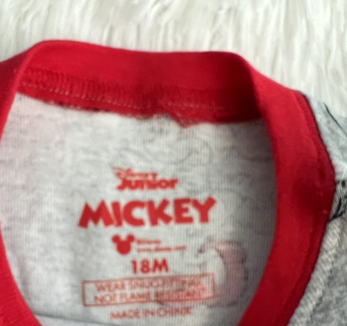 Disney Mickey Mouse Pajamas Toddler Boys Girls PJ Set 18M Shirt Pants Valentine - Picture 2 of 9