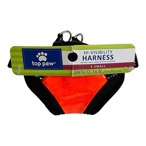 TOP PAW Comfort Dog Harness Hi-Visibility Reflective Size X-Small 12-14 inch