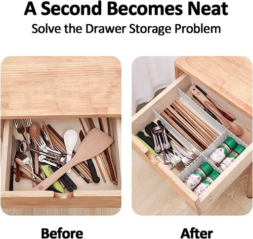 DIY Grid Drawer Dividers Adjustable Sock Underwear Dresser Drawer Organizers US - Picture 2 of 11