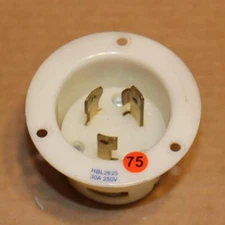 One Hubbell HBL-2625 30A 250V Twist-Lock Flanged Inlet L6-30P More Available