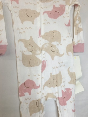 New Carter's Elephant Cotton Pajama PJs 1 pc Baby Girl Sleeper Footie 12M,18M,24 - Picture 3 of 3