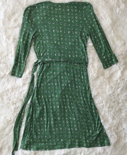 NWT Old Navy Green Blue Polka Dot Dots Print Knit Jersey Wrap Dress Size XS NEW - Picture 3 of 7