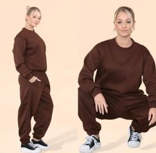 Women's Fleece Lined Lounge Tracksuit Set Jumper, Sweatshirt, Joggers, Cozy Wear