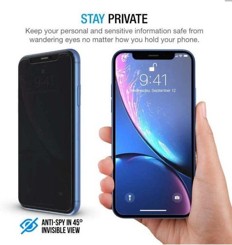 2x Privacy Tempered Glass Anti-Spy Screen Protector For iPhone 11 XS Pro Max XR - Picture 4 of 7