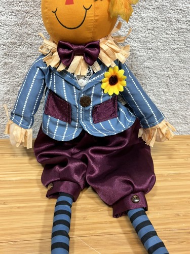 Mr. Halloween Jack O Lantern Pumpkin Shelf Sitter Dressed Fall Costume - Picture 3 of 7