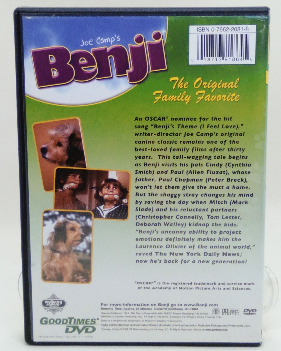 Benji (DVD, 1974, Full Screen) Goodtimes The Original Family