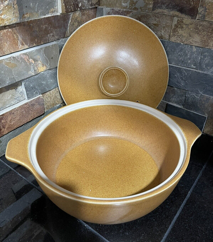 Vintage DENBY bedeckt Auflaufform braun hält 1,75 Quart rund Made in England - Bild 4 von 7