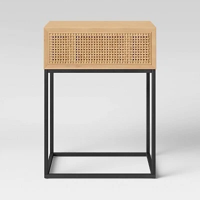 Knock Down Belmar Woven End Table with Drawer Natural Project 62