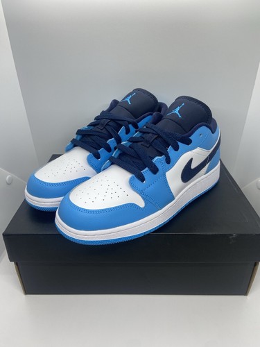 Nike Air Jordan 1 Low UNC 2021 Black/University Blue/White Size 12M (553558-144)