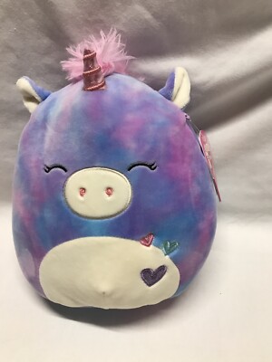 Squishmallow 8â Aurora Rainbow Tie Die Unicorn Soft Valentineâs Day | eBay