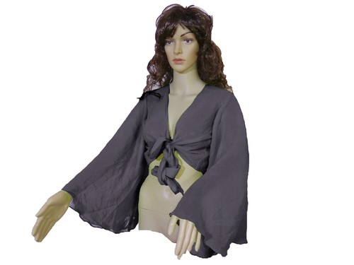 Casual Party V Neck Vintage Ruffle Crop Top Ruffle Wrap Top Tie Plus Size C10 - Picture 27 of 67