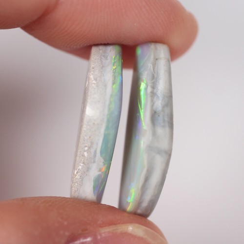 12.84ct Natural Australian Opal Pair, Lightning Ridge Loose Opal Gemstones - Picture 7 of 8