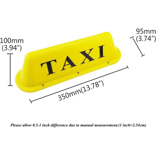 TAXI Sign Light Roof 18650 Battery USB Rechargeable Yellow with Magnetic Base A - Picture 6 of 12