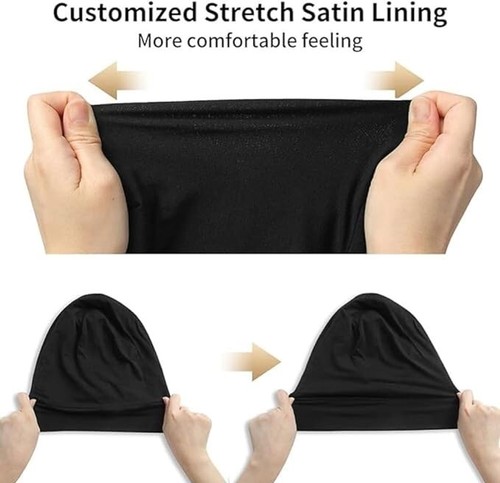 4 Pack Satin Lined Sleep Cap Bonnet for Curly Hair and Braids Stay On All Night - Picture 5 of 6