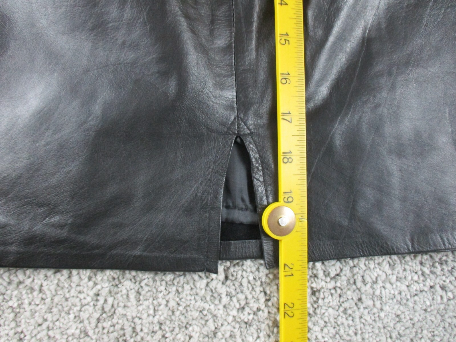 Jas Leather Skirt Straight Pencil 10 Small W28 Black Lined Vintage Pary/ClubWear image 10