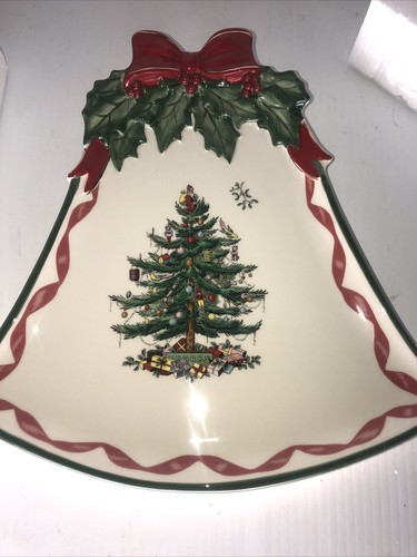 Spode Christmas Tree Ribbons Bell Shaped Coupe Plate, 10.5 Inch Brand New - 第 5/6 張圖片