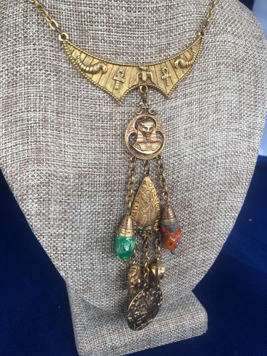 Collana vintage revival egizia - Sfinge e faraone - Foto 4 di 4