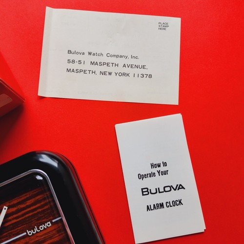 Bulova Clock Rare Vintage Full Set Mid Century Modern Mechanical Alarm B-8412 - Picture 7 of 7