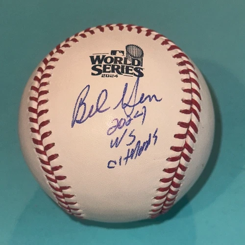 BOB GEREN (Dodgers) Signed Official 2024 WORLD SERIES Baseball Beckett w/ INSC