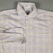 Peter Millar Shirt Mens Size Large White Multicolor Check Button Up Long Sleeve