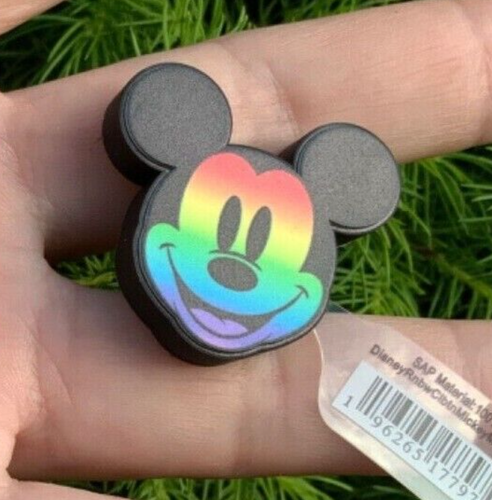 1 pcs Disney’ Pride Mickey Mouse Face Jibbitz Crocs Authentic Charm Characters - Picture 2 of 5