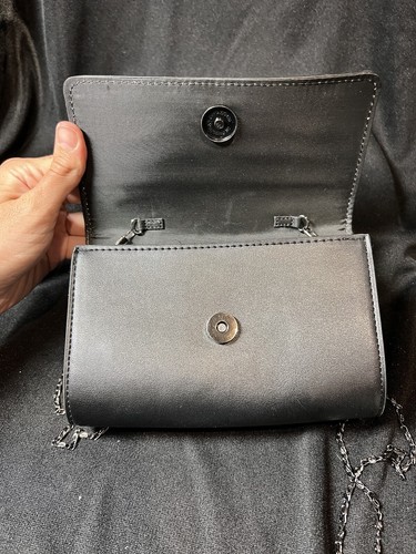 Neiman Marcus Black Evening Shoulder Bag Purse Clutch Pouch Black Hardware - Picture 6 of 10