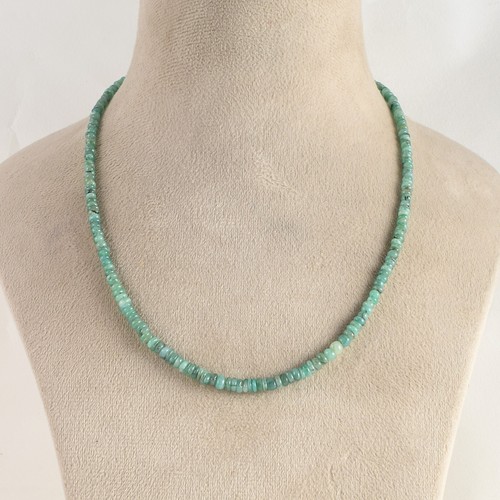 Natürliches Grün Smaragd 4-5mm Schlicht Rondell Perlen Kette 18 " Strand Damen - Bild 6 von 6