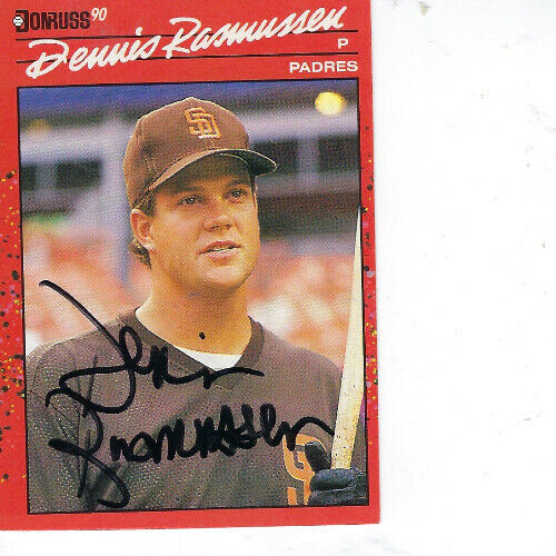 Donruss #420 1990 firmado por Dennis Rasmussen - San Diego Padres - Imagen 1 de 1