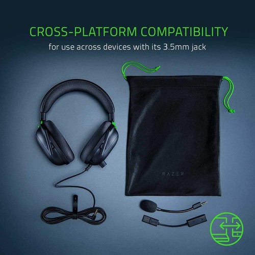 Auriculares para juegos Razer BlackShark V2 virtuales 7.1 USB 3.5 mm multiplataforma negros - Imagen 4 de 4
